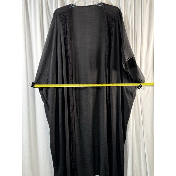Boho Robe, Beach Cover up, Beach Robe, Black, Sz: OS, 83-15 - Picture 6 of 9